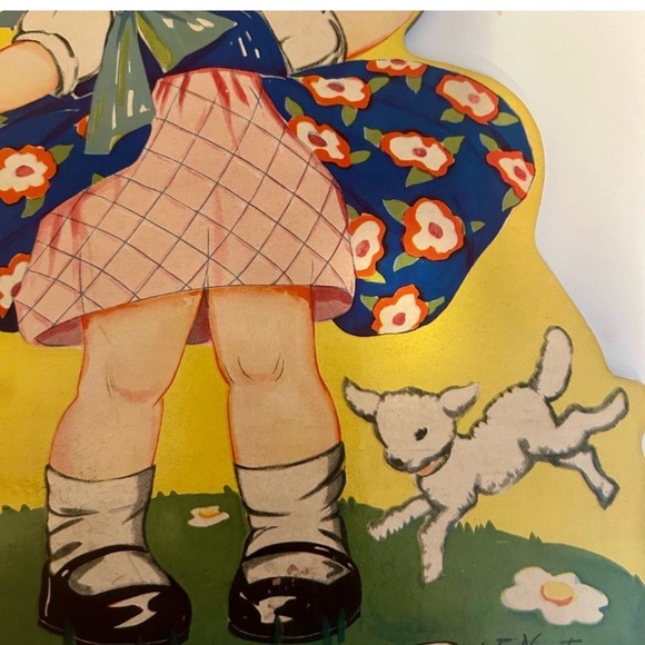 1934 Ruth E. Newton Children’s Illustration Mother Goose Bo Peep wall plaque - Picture 4 of 7